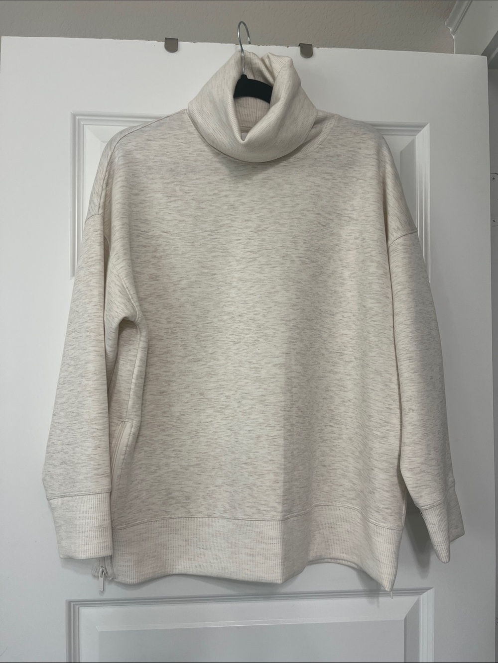 all in motion airy sleek Cream funnel neck Pullover
